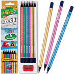 KREDKI OŁÓWKOWE TRÓJKĄTNE METALICZNE PENTEL KOLORI 6 KOLORÓW TEMPERÓWKA