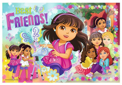 PUZZLE DORA PRZYJACIELE PRZYGODA CZEKA 100 E TREFL
