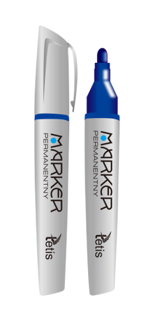 MARKER PERMAMENTNY WODOODPORNY 3mm NIEBIESKI KOŃCÓWKA STOŻKOWA TETIS