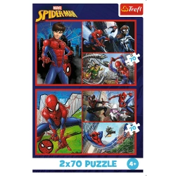 PUZZLE 2x70 MARVEL SPIDER-MAN PAJĘCZE HISTORIE UKŁADANKA 34443 TREFL
