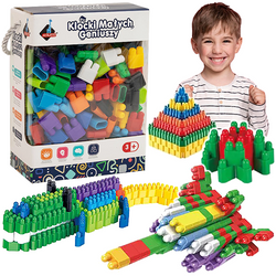 KLOCKI KONSTRUKCYJNE MAŁYCH GENIUSZY KOLOROWE CEGIEŁKI 260 ELEMENTÓW ASKATO