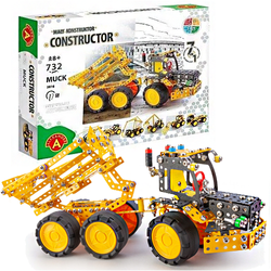 MAŁY KONSTRUKTOR 7W1 MUCK ALEXANDER METALOWY POJAZD WYWROTKA HELIKOPTER