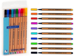 CIENKOPISY MAZAKI PISAKI ZESTAW 10 KOLORÓW W ETUI FINELINER GRANIT C970
