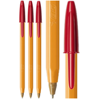 DŁUGOPIS BIC ORANGE FINE 0,8mm Z ZATYCZKĄ ORYGINALNY CZERWONY - 3 sztuki