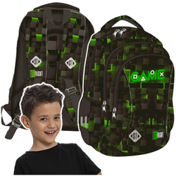 PLECAK SZKOLNY TRZYKOMOROWY LEKKI 22L ST.RIGHT BP-77 DLA GRACZA GREEN GAME