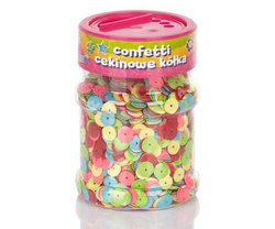 CONFETTI CEKINOWE MIX KÓŁKA FLUO 100G - CREATIVO