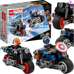 LEGO MARVEL CZARNA WDOWA I KAPITAN AMERYKA NA MOTOCYKLACH 76260