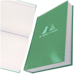 ZESZYT B5 W KRATKĘ KRESKA BRULION 400 kartek TWARDA OPRAWA GÓRY ZIELONY