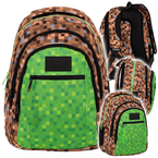 PLECAK SZKOLNY MŁODZIEŻOWY PIKSELE PIXEL DLA FANA MINECRAFT O68 BACKUP