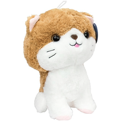 KOTEK PLUSZAK MASKOTKA MIŁY W DOTYKU UROCZY ZWIERZĄTKO 20 cm BRĄZOWY JASNY