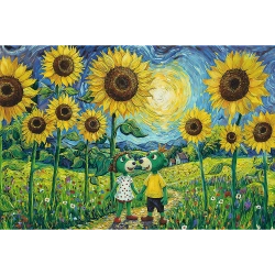 PUZZLE 100 ELEMENTÓW SPACER WŚRÓD SŁONECZNIKÓW UKŁADANKA TREFL 16560