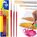 ZESTAW PĘDZLI DO MALOWANIA FARBAMI PĘDZELEK ASTRA NATURALNE WŁOSIE 3 SZTUKI