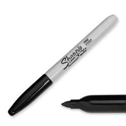 MARKER CZARNY PERMAMENTNY SHARPIE FINE PISAK MAZAK WODOODPORNY - 5 sztuk