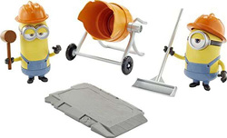 MINIONKI WEJŚCIE GRU ZABAWA NA BUDOWIE MATTEL FIGURKI 2w1 BETONIARKA