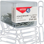 SPINACZE BIUROWE OKRĄGŁE OFFICE PRODUCTS 77mm SREBRNE 25 SZTUK