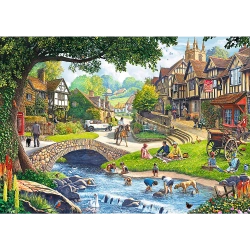 PUZZLE 2x500 ELEMENTÓW SIELANKOWE ŻYCIE MIASTECZKO UKŁADANKA 37494 TREFL