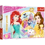 PUZZLE 100 GLITTER BROKATOWE WSPOMNIENIA BELLI I ARIELKI DISNEY TREFL 14819