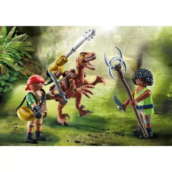 PLAYMOBIL DINO RISE OBRONA PRZED KŁUSOWNIKIEM DINOZAUR DEINONYCH KLOCKI 
