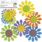 KWIATY KWIATKI MATERIAŁOWE DEKORACYJNE OZDOBNE 3D 65 mm 5 KOLORÓW TITANUM