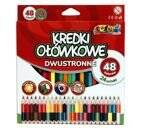 KREDKI OŁÓWKOWE TRÓJKĄTNE DWUSTRONNE 24/48K KOLORI