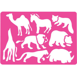 SZABLON PLASTIKOWY ZWIERZĘTA SAWANNA - CENTRUM