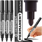 MARKER PISAK FLAMASTER PERMANENTNY GRUBY CZARNY 2.5mm CENTROPEN - 3 szt.