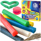 PLASTELINA ASTRA 6 INTENSYWNYCH KOLORÓW Z BROKATEM SZKOLNA NA PLASTYKĘ