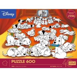 PUZZLE 600 ELEMENTÓW 40 LECIE TREFL - 101 DALMATYŃCZYKÓW UKŁADANKA 37604