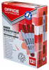 MARKER SUCHOŚCIERALNY OFFICE PRODUCTS CZERWONY DO TABLIC OKRĄGŁY - 12 szt.
