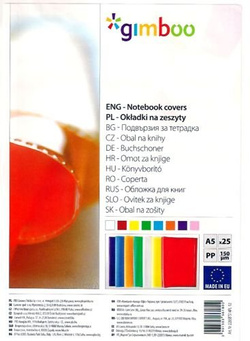 GRUBA OKŁADKA NA ZESZYT A5 KRYSTAL. KOLOROWA 10SZT