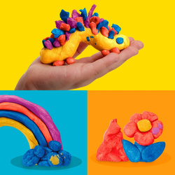 PLAY-DOH CIASTOLINA METALICZNA BŁYSZCZĄCA MASA PLASTYCZNA 4 SŁOICZKI HASBRO