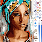 MALOWANIE PO NUMERACH KOBIETA W TURBANIE OBRAZ NA RAMIE 40x50cm KRETYWNE