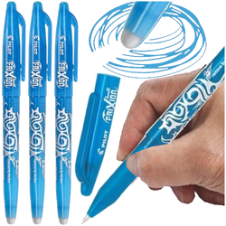 DŁUGOPIS WYMAZYWALNY PIÓRO PILOT FRIXION BALL 0.7mm LAZUROWY - 3 sztuki