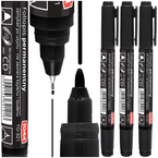 MARKER PERMAMENTNY DO PŁYT CD/DVD DWUSTRONNY CZARNY TO-321 TOMA - 3 szt.