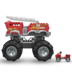 HOT WHEELS MONSTER TRUCKS WÓZ STRAŻACKI QUAD FIGURKI KLOCKI 284 EL. MATTEL