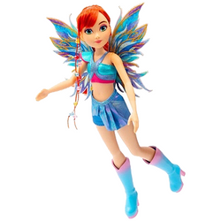 LALKA WINX CLUB FAIRY WRÓŻKA BLOOM ZE SKRZYDŁAMI NIEBIESKA SUKIENKA 26 cm 
