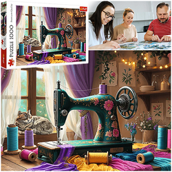 PUZZLE 1000 MASZYNA DO SZYCIA MOJA PRACOWNIA KRAWIECKA TREFL 10952