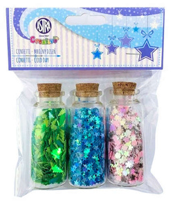 CONFETTI KONFETTI GWIAZDKI ŚNIEŻYNKI 3X10G - ASTRA