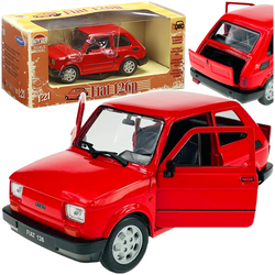 AUTO SAMOCHÓD FIAT 126P MALUCH METALOWY KOLEKCJONERSKI WELLY 1:21 CZERWONY