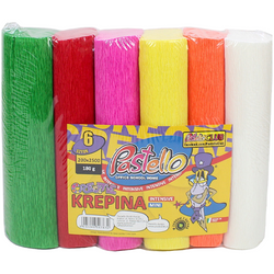 KREPINA BIBUŁA MARSZCZONA 6 ŻYWYCH INTENSYWNYCH KOLORÓW 20x250 cm PASTELLO