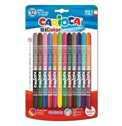 DWUSTRONNE PISAKI FLAMASTRY BICOLOR 24 KOL CARIOCA