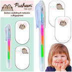 PUSHEEN KOTEK KARTECZKI SAMOPRZYLEPNE NOTESY 2 szt. + DŁUGOPIS TĘCZOWY