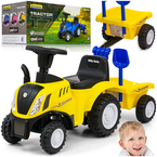 TRAKTOR Z PRZYCZEPĄ NEW HOLLAND T7 JEŹDZIK DLA DZIECI GRABKI MILLY MALLY