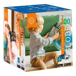 GLOBUS INTERAKTYWNY PODŚWIETLANY LED 32CM EDUKACYJNY ZWIERZĘTA ŚWIATA APKA