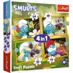 PUZZLE ŻYCIE W WIOSCE SMERFÓW UKŁDANKA 4w1 207 ELEMENTÓW 34664 TREFL