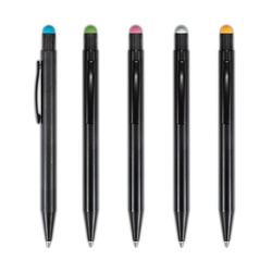 DŁUGOPIS Z GUMKĄ RYSIKIEM DO EKRANÓW PENMATE BLACK TOUCH NIEBIESKI WKŁAD