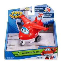 SUPER WINGS POJAZD SAMOLOT CZERWONY JETT DŻETEK Z NAPĘDEM FIGURKA