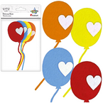 OZDOBY DEKORACJE FILCOWE BALONIKI Z SERDUSZKIEM 50x148mm 4 SZTUKI TITANUM