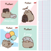 ZESZYT W KRATKĘ A5/32 KARTKI LAMINOWANY MAJEWSKI PUSHEEN KOTEK - 4 sztuki