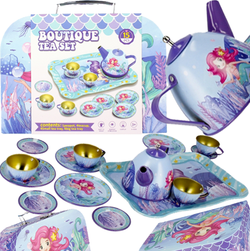 SERWIS HERBACIANY KAWOWY SYRENKA NACZYNIA METALOWE